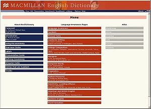 Macmillan English Dictionary(2002 first edition):study pages window