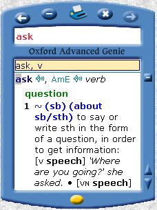 Oxford Advanced Learner's Dictionary(6th):Genie main window