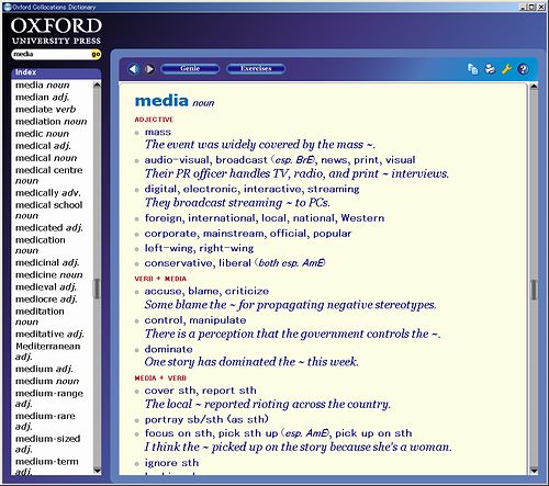 Oxford Collocations Dictionary for Students of English(second): main window(1)