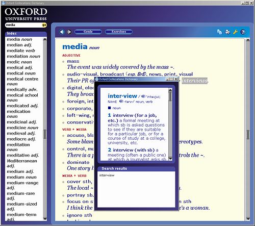 Oxford Collocations Dictionary for Students of English(second): main window(2)