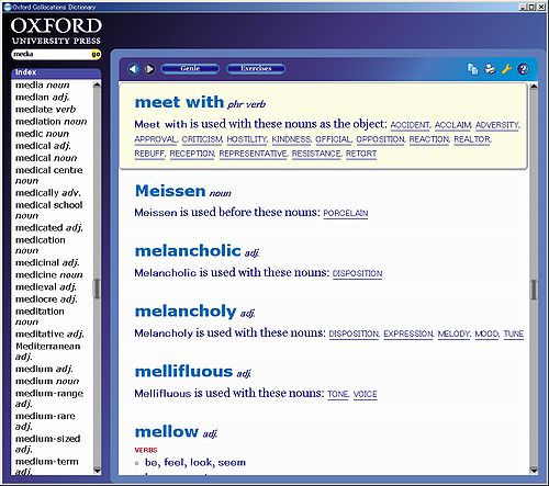 Oxford Collocations Dictionary for Students of English(second): main window(3)