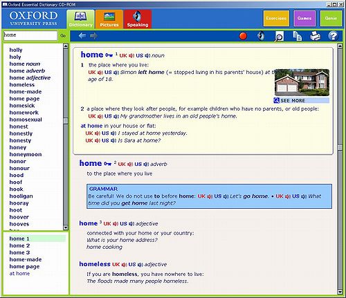 Oxford Essential Dictionary(2006 first edition):main window(2)