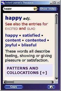 Oxford Learner's Thesaurus[2008:first]: Compact Mode window(1)