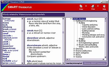 Cambridge Advanced Learner's Dictionary(2003 first edition):SMART Thesaurus window