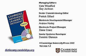 Cambridge Advanced Learner's Dictionary(2003 first edition):Splash Screen