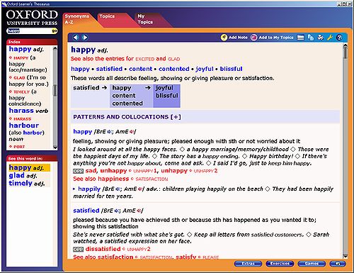 Oxford Learner's Thesaurus[2008:first]: main window(1)
