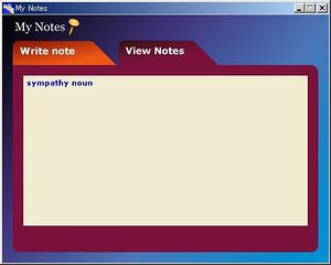 Oxford Learner's Thesaurus[2008:first]: My Notes window - View Notes